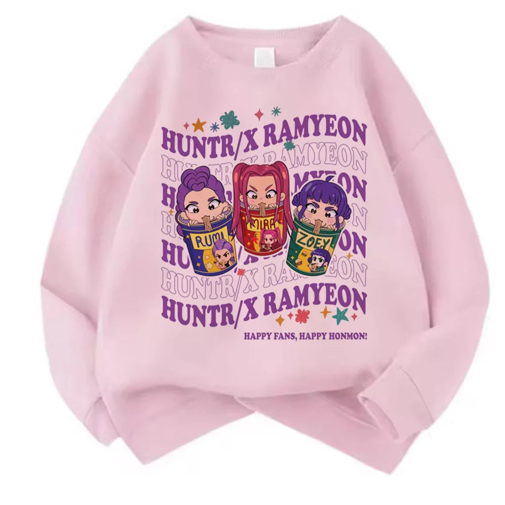 Movie Fans Gift Hoodie Girls Kids Huntrix Kpop Demon Hunters Children's Sweatshirt Cute Tiger Harajuku Hoody for Boys Girls