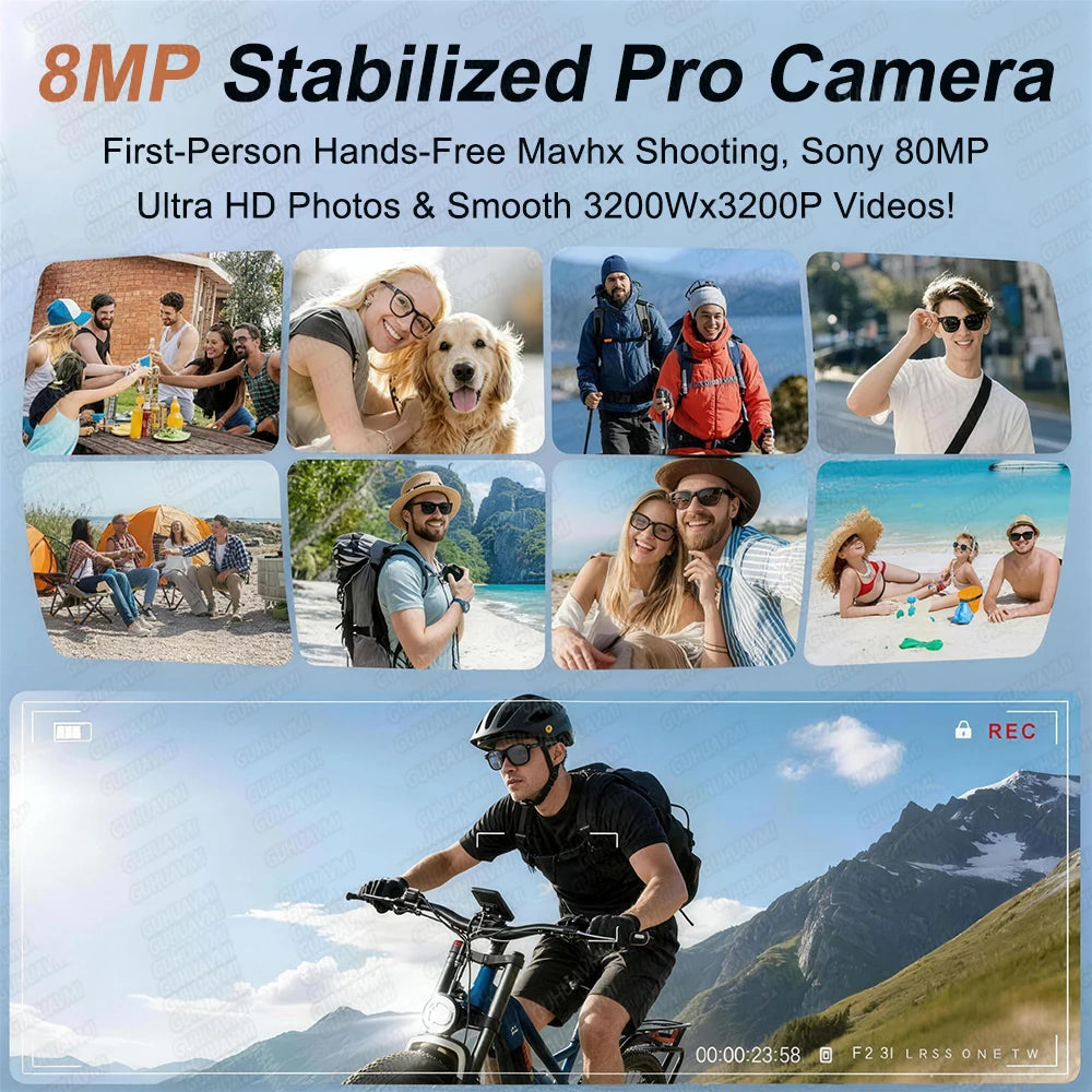 2026 Smart AI Glasses 4K 800W Camera 3600mAh Power Bank 32GB Memory 120+ Translation ChatGPT Music Photos &Video Sunglasses Men