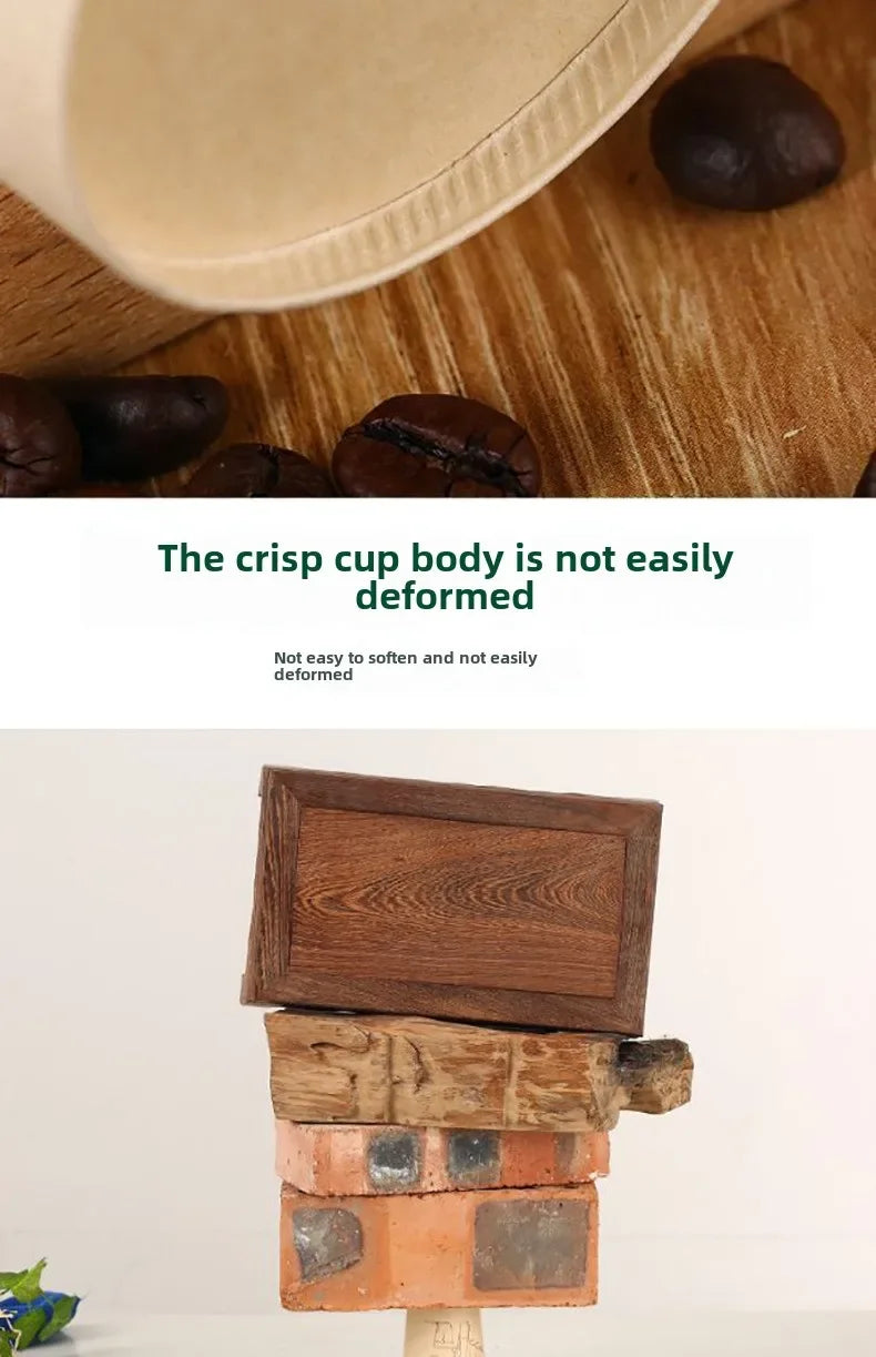 50 Pcs for Office Food Grade Water Cup,Thickened Paper Fiber Paper Cups, Disposable Paper Cups, Natural Bamboo Fiber Cups Hot