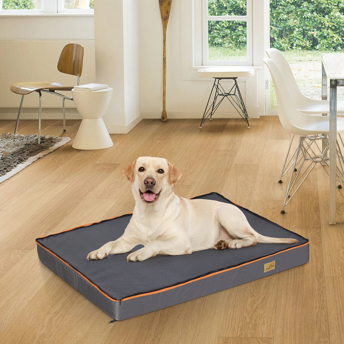 Large I YAN orthopedic dog bed with foam cushion, washable cover, padded pet pillow for comfortable rest.