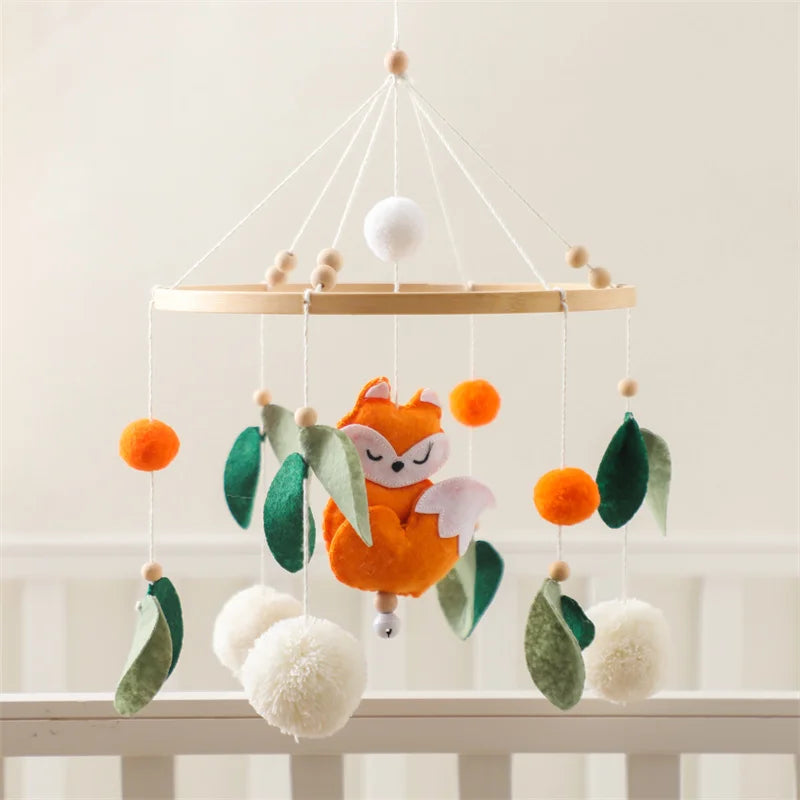 Hot Air Balloon Wooden Baby Crib Mobile – Musical Bed Bell & Rattles for Newborns 0–12M - I YAN
