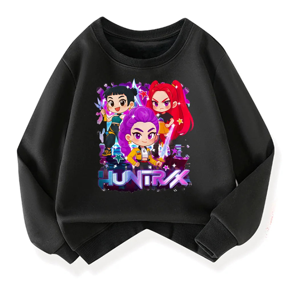 Kpop Demon Hunter Fashion Kids Incredibox Hoodie Warm Sweatshirts Children's Winter Soft Clothing Cartoon Cotton Thick Hoodie