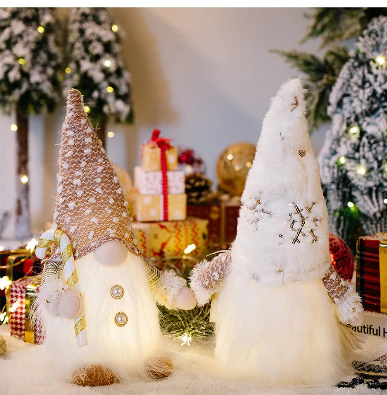 Glowing Gnome Christmas Faceless Doll 30cm Tree Decorations 2025 Night Light Xmas Gift Navidad 2023 New Year Home Decor