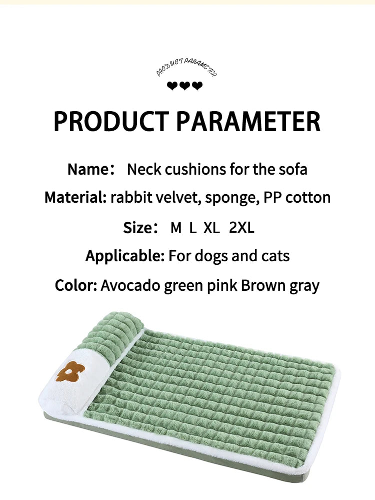 Thickened Dog Bed Removable Winter Super Warm Washable Dog Mat Deep Sleep Fluff Bed for Small Medium Large Dogs Cats Pillow