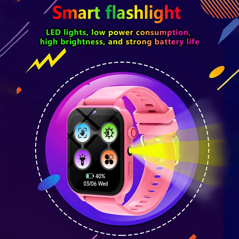 Kids Game Smart Watch with Flashlight & HD Camera – Waterproof Sport Watch with Sleep Tracker, Music & Alarm | Birthday Gift - I YAN