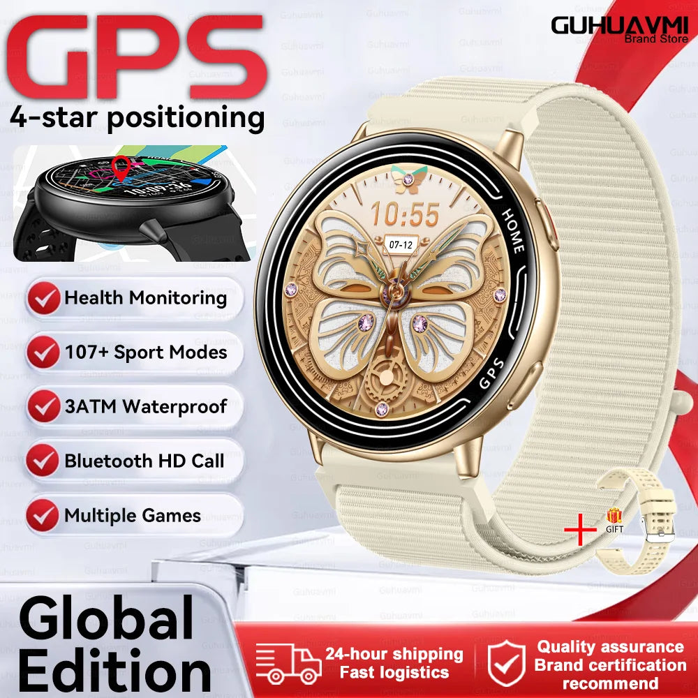 Elegant Women Smartwatch 2026 New 1.39'' AMOLED Screen Bluetooth Call Heart Rate Women's Health IP68 Waterproof Fashion Watches