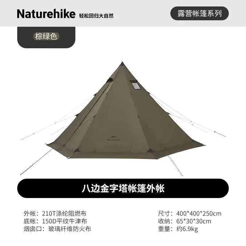 Naturehike Pasture Fire Octagonal Pyramid Tent Outdoor Camping Overnight Equipment