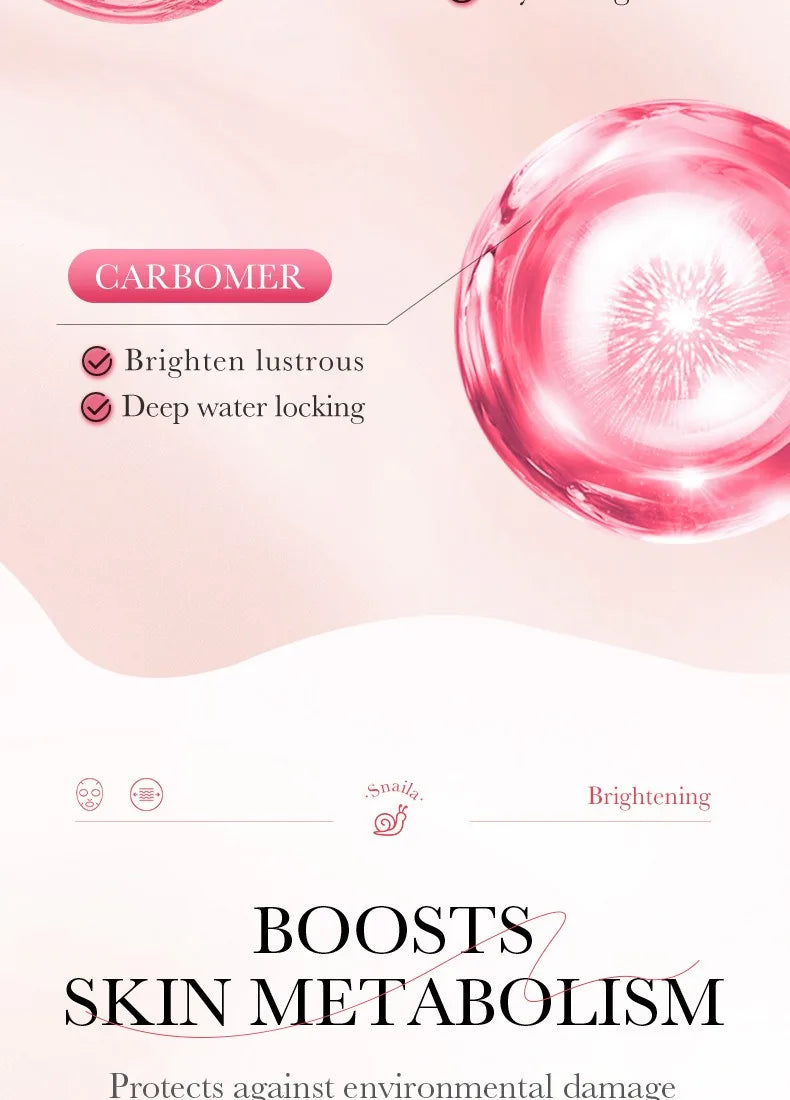 5/10 PCS Korean Snail Mucin Sheet Mask Hydrating Repair Brightening Anti-Aging Wrinkle Moisturizing Gel Face Mask for All Skin