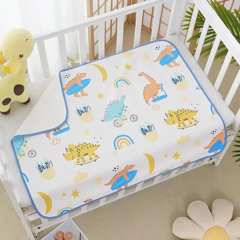 Waterproof baby changing pad cover by I YAN, reusable bed pad and travel mattress protector with soft, absorbent surface for infants