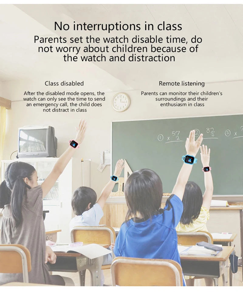 Kids Smart Watch SOS GPS Location Phone Call Sim Card Child Smart Watch Camera Waterproof Upgrade Watch For Kids Gift