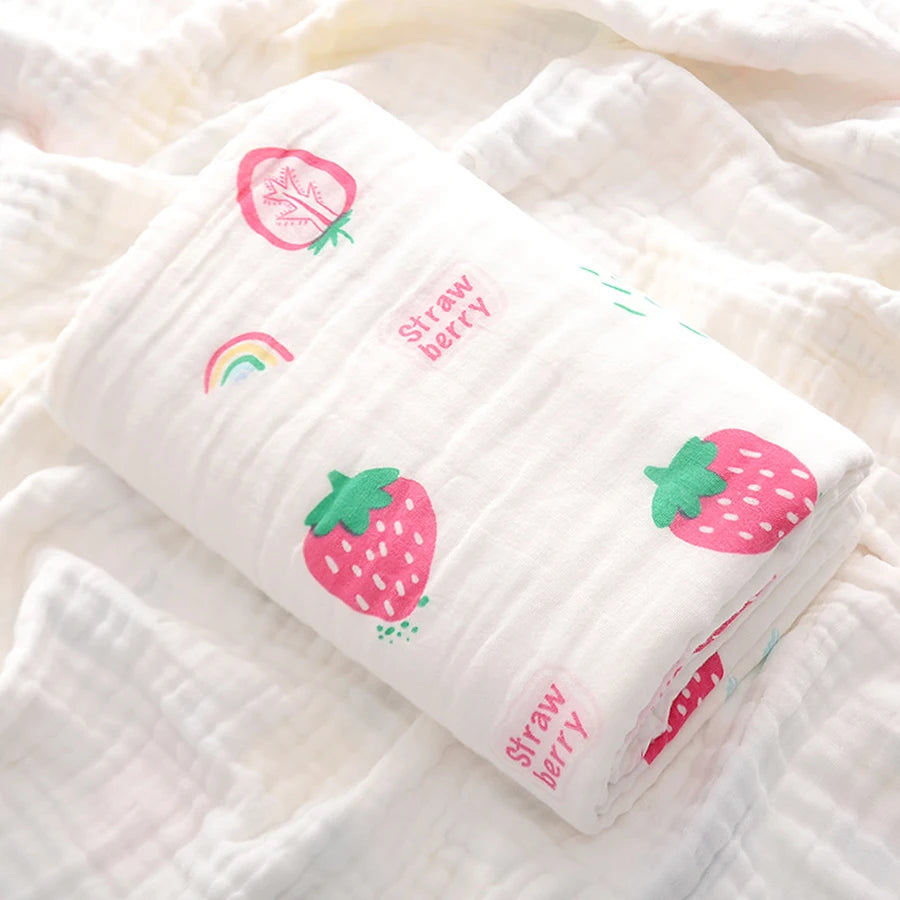 Baby Bath Towel Newborn Bathrobe 4-Layer Pure Cotton Gauze – Soft Swaddle Blanket & Washcloth for Boys & Girls - I YAN