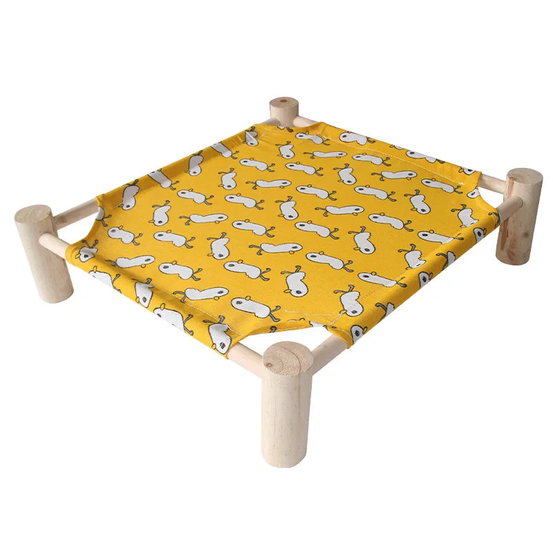 Cat Bed House Outdoor Universal Pet Bed Removable Breathable Pet Hammocks Bed for Cat Small Dog Durable Wood Frame Canvas Beds