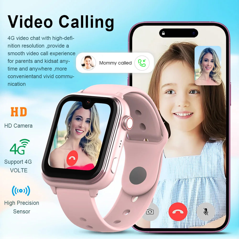 Wonlex KT37 Kids Smart Watch AI Voice Assistant GPS WiFi Location Tracker SOS Alert Video Call WhatsApp Smart Watch for Children