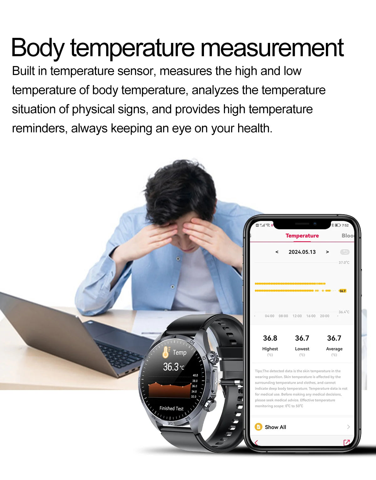 2026 New Pulse﻿ ECG+PPG Treatment Smart Watch Men Blood Lipid Uric Acid BP Body Fat Tired monitor Sports Health Call Smartwatch