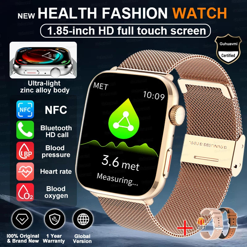 New Fashion NC SmartWatch For Men 1.85'' 240*284 AMOLED Screen Bluetooth Call Health Monitor Waterproof Sport Smartwatches Women