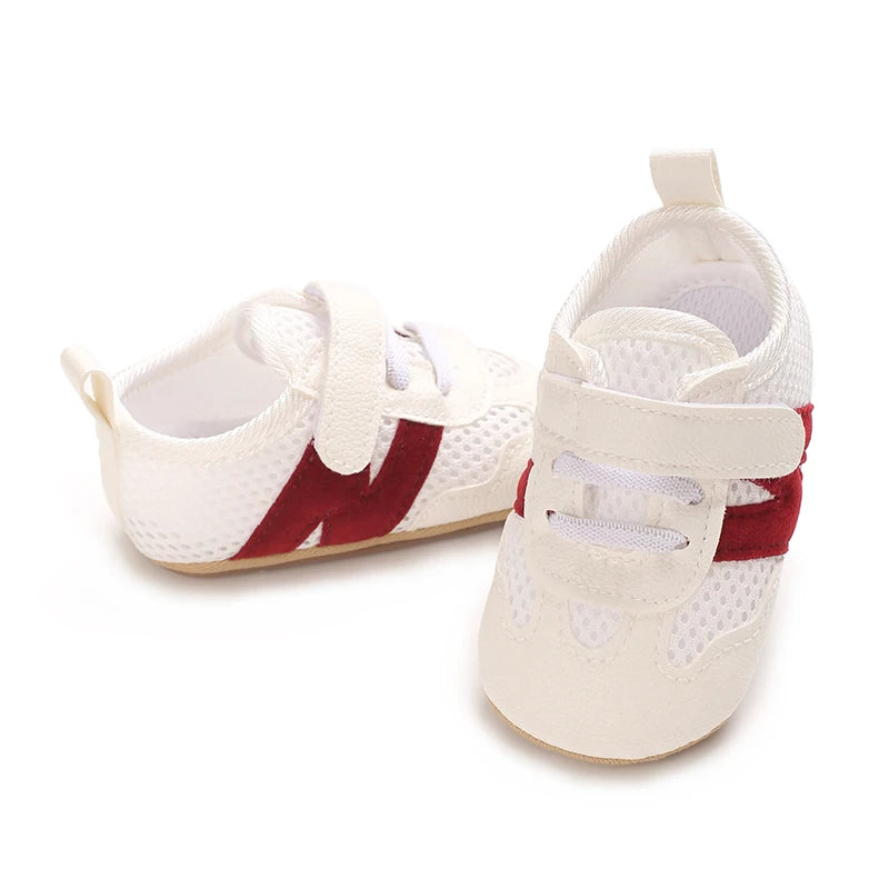0-18 Months Baby Classic Sneakers - Letters Splicing Design, Non-Slip First Walkers, Comfortable Casual Shoes for Infants & Tod