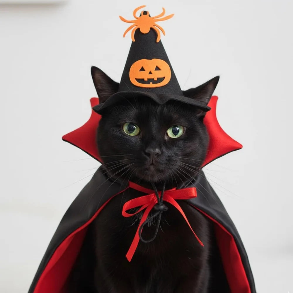 I YAN Halloween pet costume set featuring a cute pumpkin outfit for small to medium dogs and cats, shown on a pet.