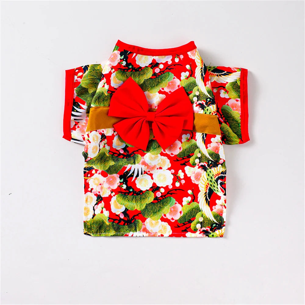 Festival Formal Pet Dog National Costume for Small Medium Dogs Japanese Style Puppy Cat Clothes French Bulldog Shiba Inu Kimono