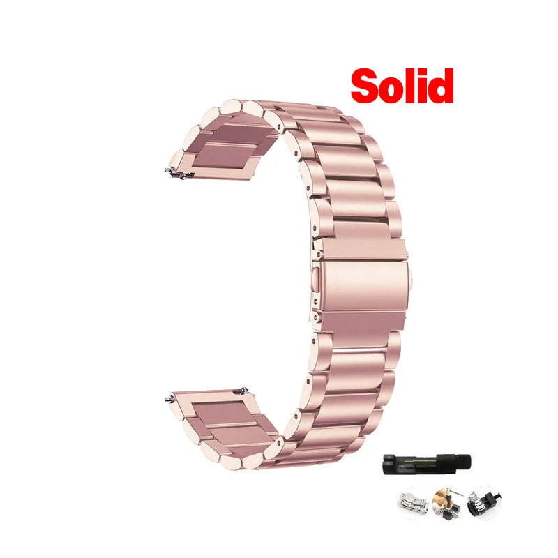 20mm 22mm WatchBand For Amazfit Active/GTS 2/3/4 Mini Strap GTR 2/3/4 42 47mm stainless steel Bracelet For Amazfit Bip 3 5 Band