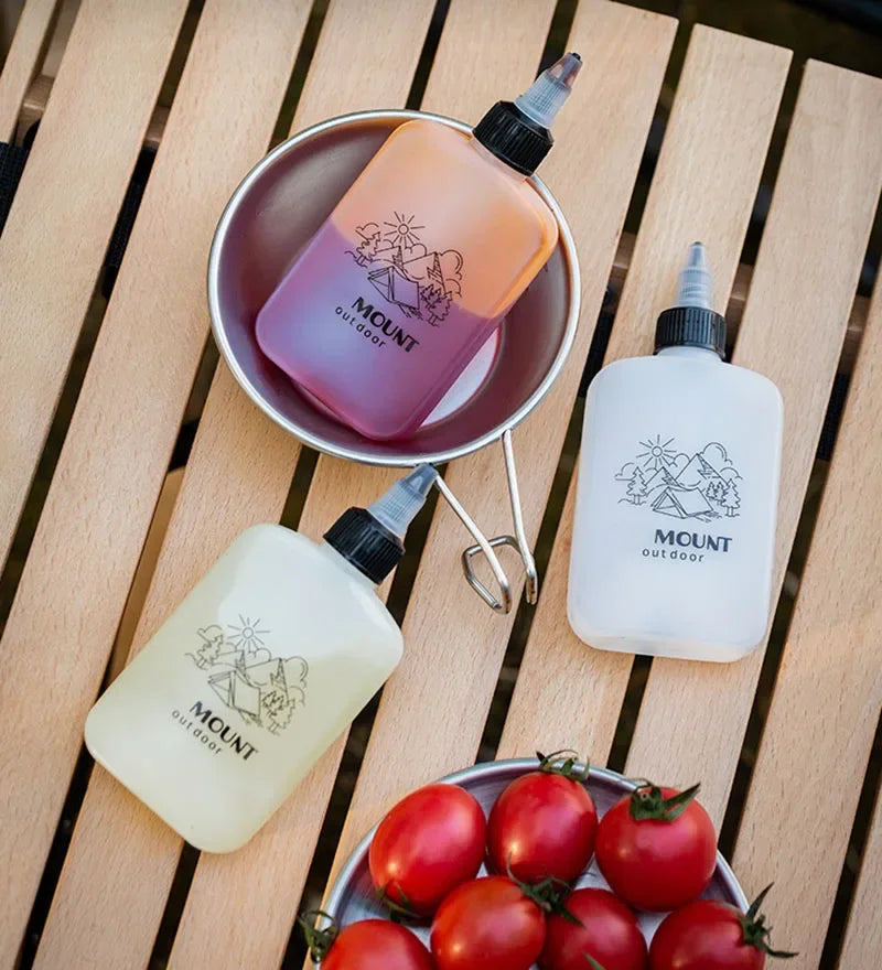 1/3Pcs 120ml Outdoor BBQ Seasoning Bottle Oil Dispenser Bottle Condiment Container Seasoning Squeeze Bottle for Camping Supplies