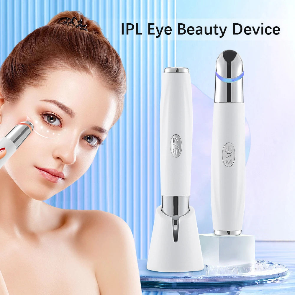 Eye Care Beauty Device Facial Massager 3 in 1 LED Photon Light Wand for Relax Eye Dark Circles Eye Bags Puffiness Skincare Tool