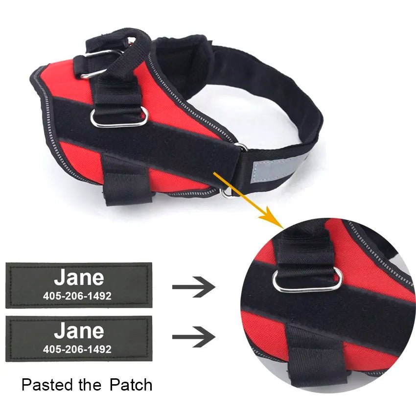 Adjustable reflective dog harness by I YAN, breathable no-pull vest for small and large dogs, shown in black with reflective strips.