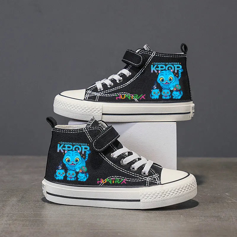 Kpop Demon Hunter Children's Canvas Shoes Girls Sneakers Breathable sports shoes Student outdoor running tennis shoes 25-36