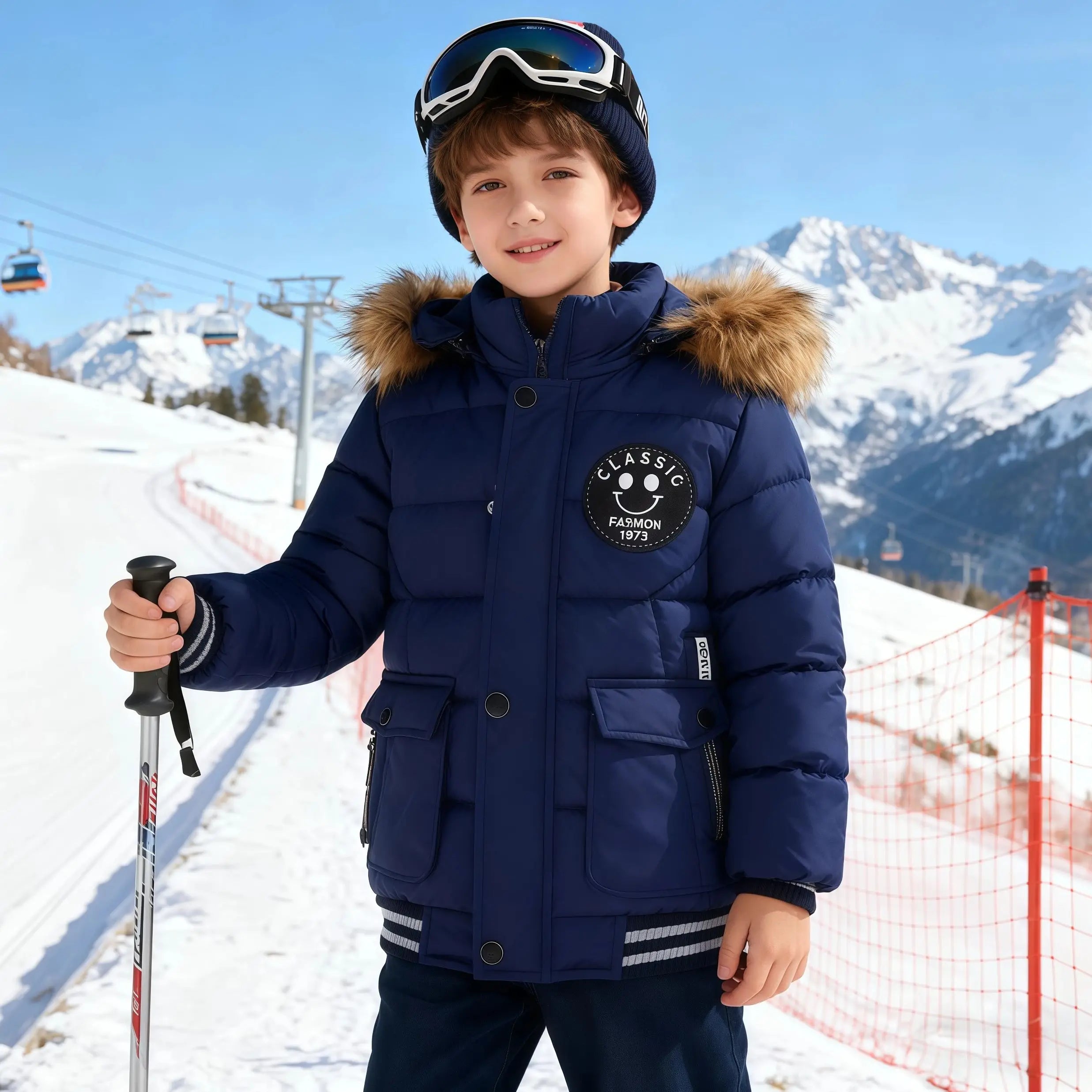 Winter Autumn Boys Girls Thick Jackets Kids Padded Fleece Warm Coats Children Hooded Cotton Outerwear Kids Snowsuit Clothes