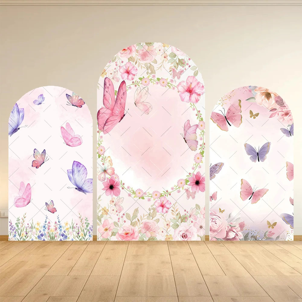 Fairy Arch Photography Backdrop Cover Girls Birthday Baby Shower Floral Butterfly Arched Background Party Decor Photo Studio
