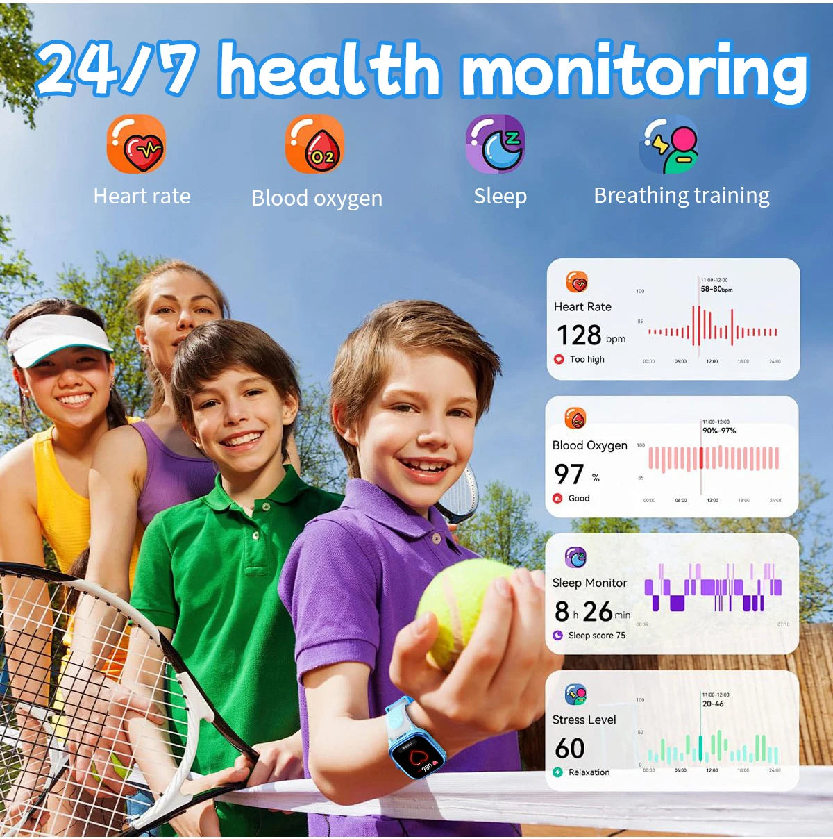 2026 Children's Smart Watch Multiple Learning Modes – Early Education Health Monitor LED Flashlight IP68 Waterproof - I YAN