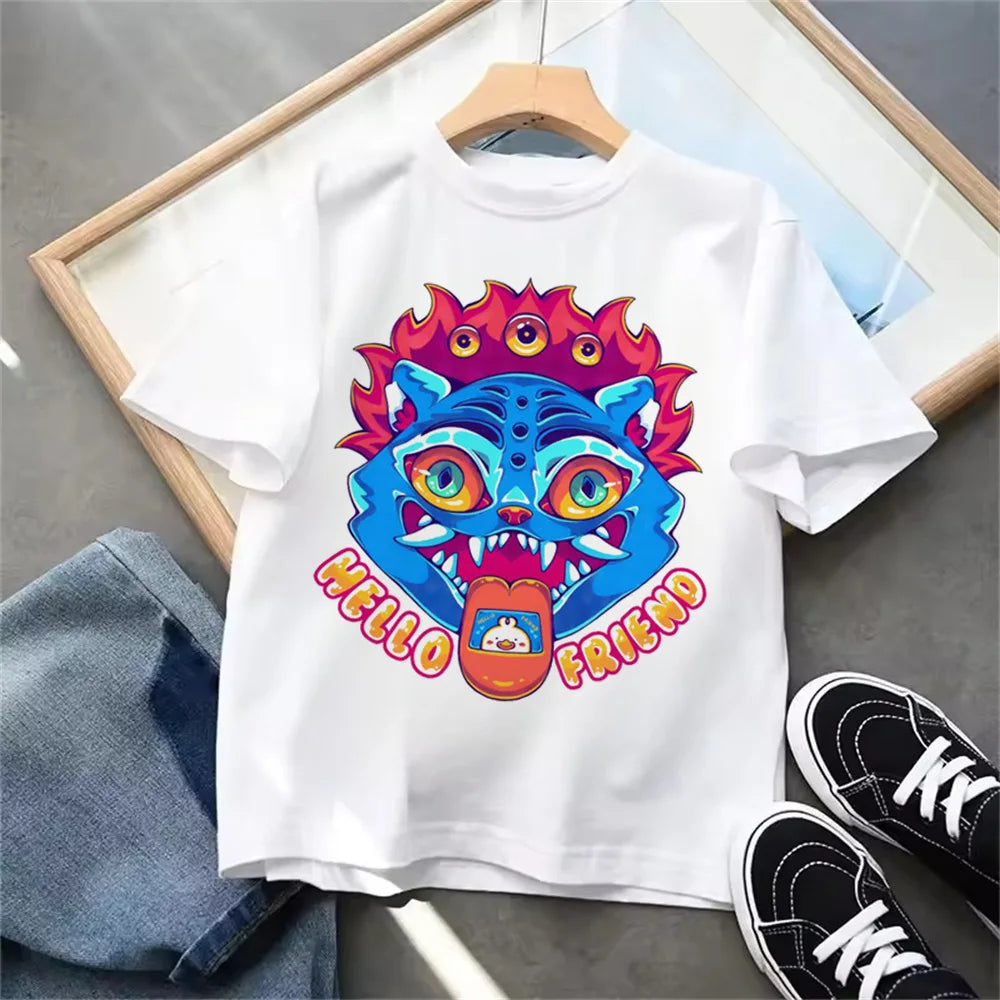 Summer 2025 New KPop Demon Hunters Kids Girls Boys T-shirt Children's Clothing T Shirt Casual O-Neck Short Sleeve Tops