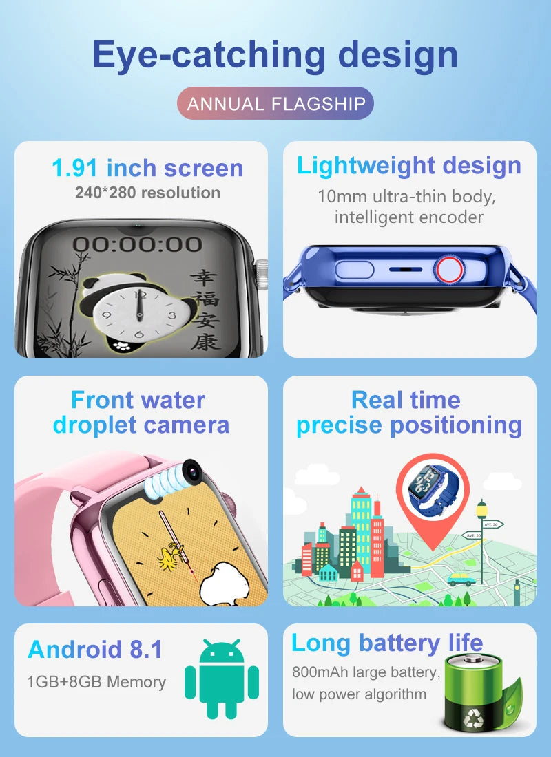 Wonlex 4G Watch Kids GPS WiFi Location KT34 Video Call SOS Alert Tracker Monitor Google Store Game Children's smart watch 2025