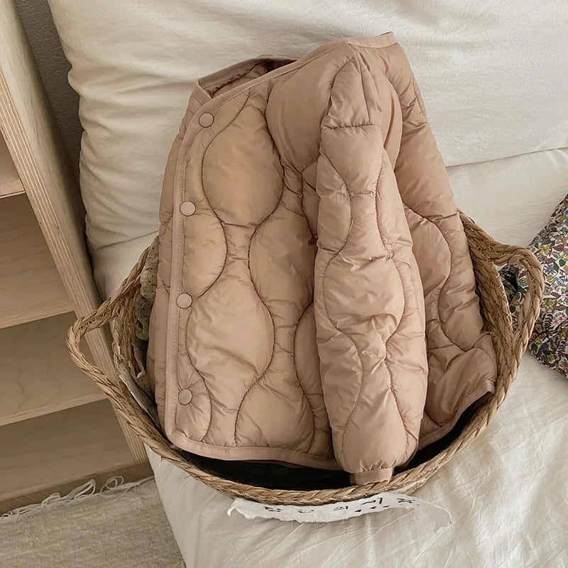 5035 Children's Clothes 2024 Winter Cotton Liner Short Boy's Cotton-padded Jacket All Match Baby Girl's Cotton Down Coat