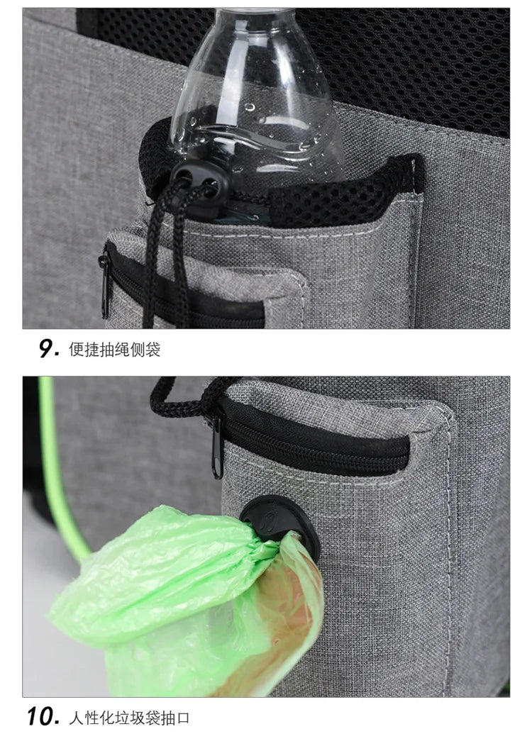 Expandable I YAN cat carrier backpack with shade cover and breathable mesh, ideal for travel with cats and small dogs.