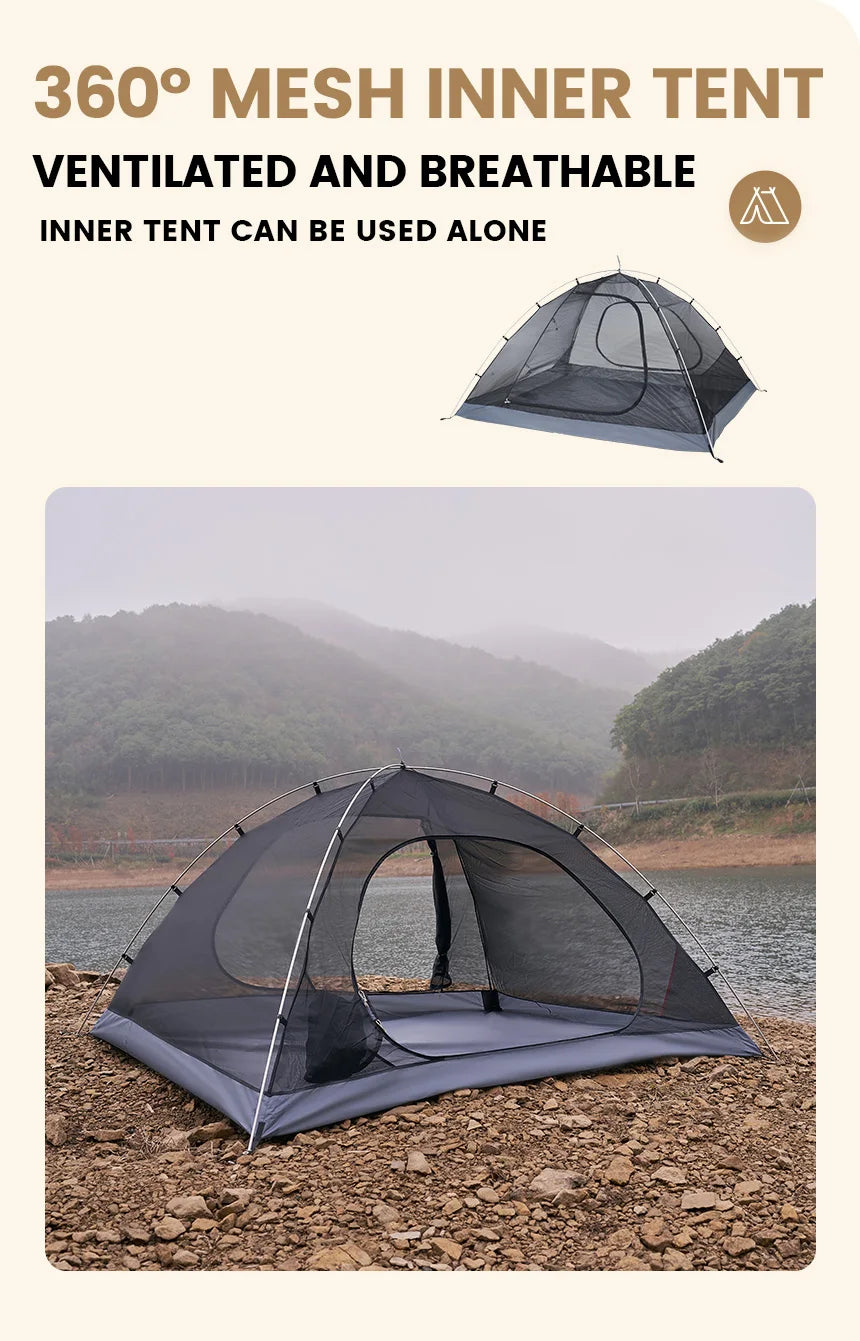 MOBI GARDEN Camping Backpacking Tent Waterproof Rainproof Hiking Silver Coated Sun Protection Easy Set Up