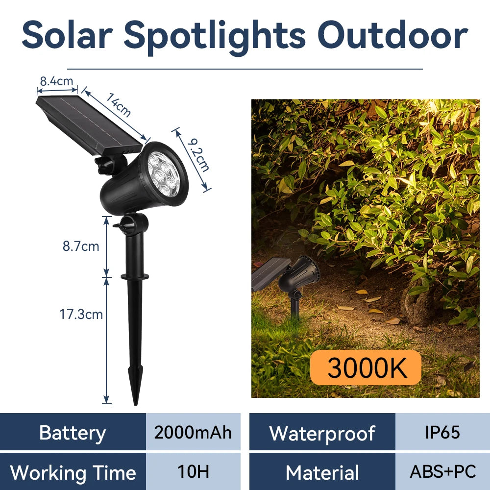 Outdoor Solar Lights Home Garden Patio Walkway Lawn Waterproof Led Solar Lamp Spotlight Decorations Energy Yard Lantern Lighting