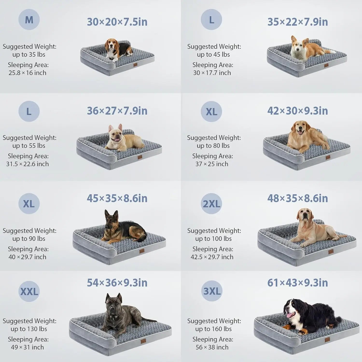 Orthopedic Dog Bed for Large Dogs - Waterproof Sofa Bed with Washable Cover, Non-Slip Bottom, L-Shape Support