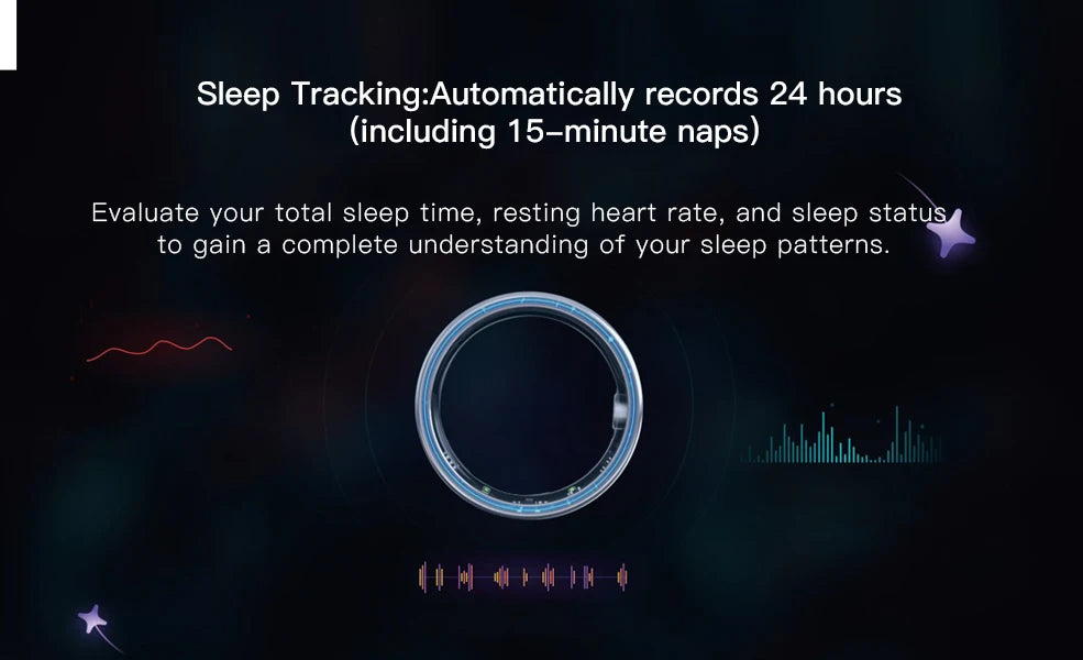 Amovan Nova Smart Ring Premium Quality GPS Sports Heart Rate Blood Oxygen Stress Sleep Temperature Monitor Meditation Ring