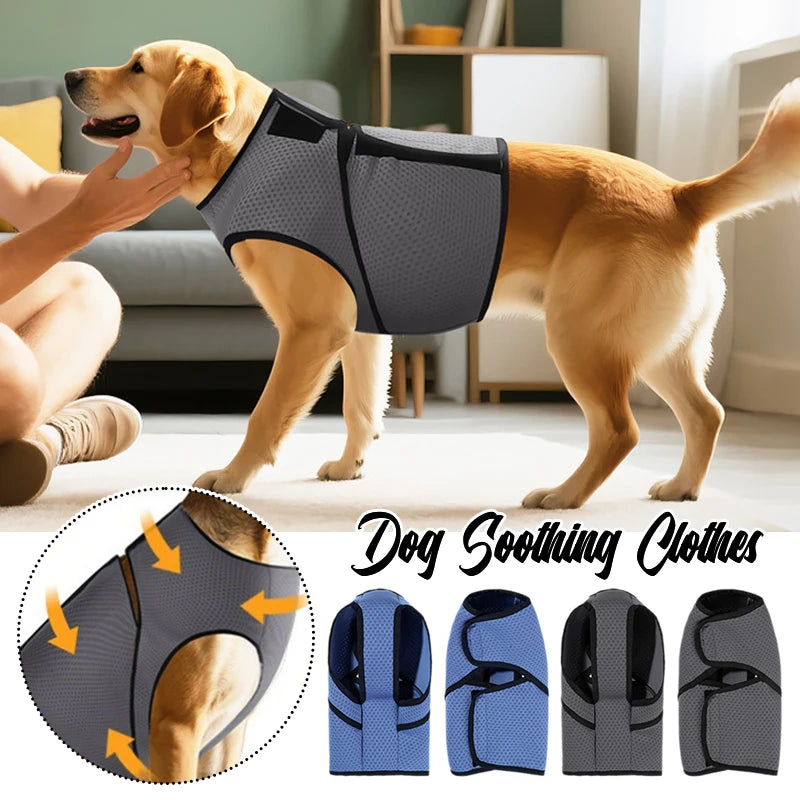 Dog Calming Vest Mesh Anxiety Relief Coat for Thunderstorms Summer Chest Harness Skin-Friendly Dog Calming Shirt Pet Supplies