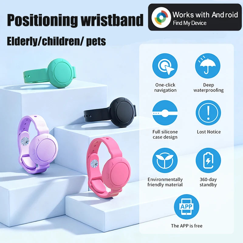 Children's GPS Tracker Wristband Waterproof Locator – Compatible with Xiaomi Huawei Android for Kids & Pets - I YAN