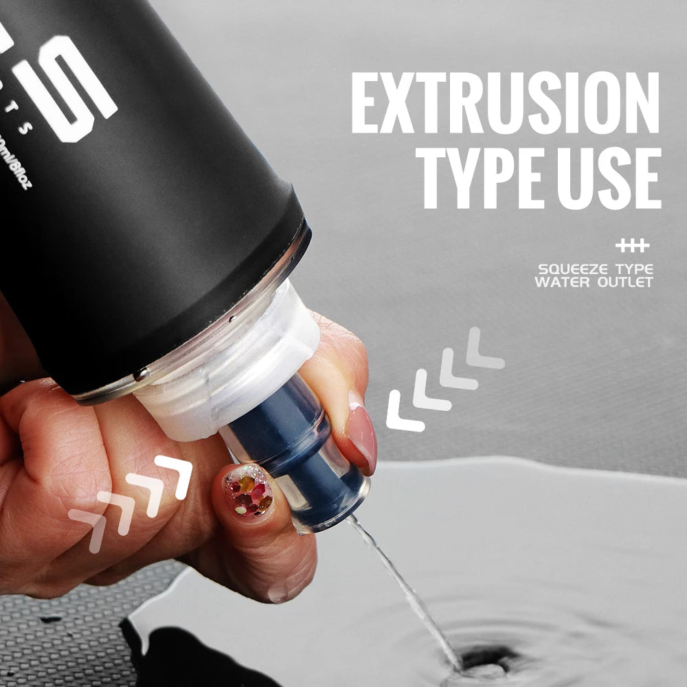 Portable TPU Soft Water Bottle BPA Free Folding Soft Flasks For Outdoor Sports Marathon Running Hydration Camping Hiking