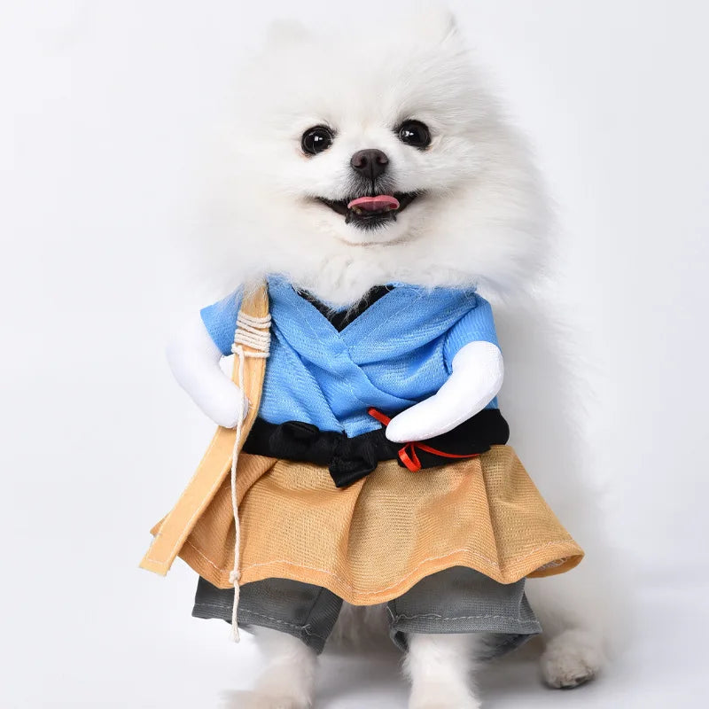 Cute Japanese Kimono pet costume for dogs and cats by I YAN, featuring a traditional yukata design for parties and cosplay.