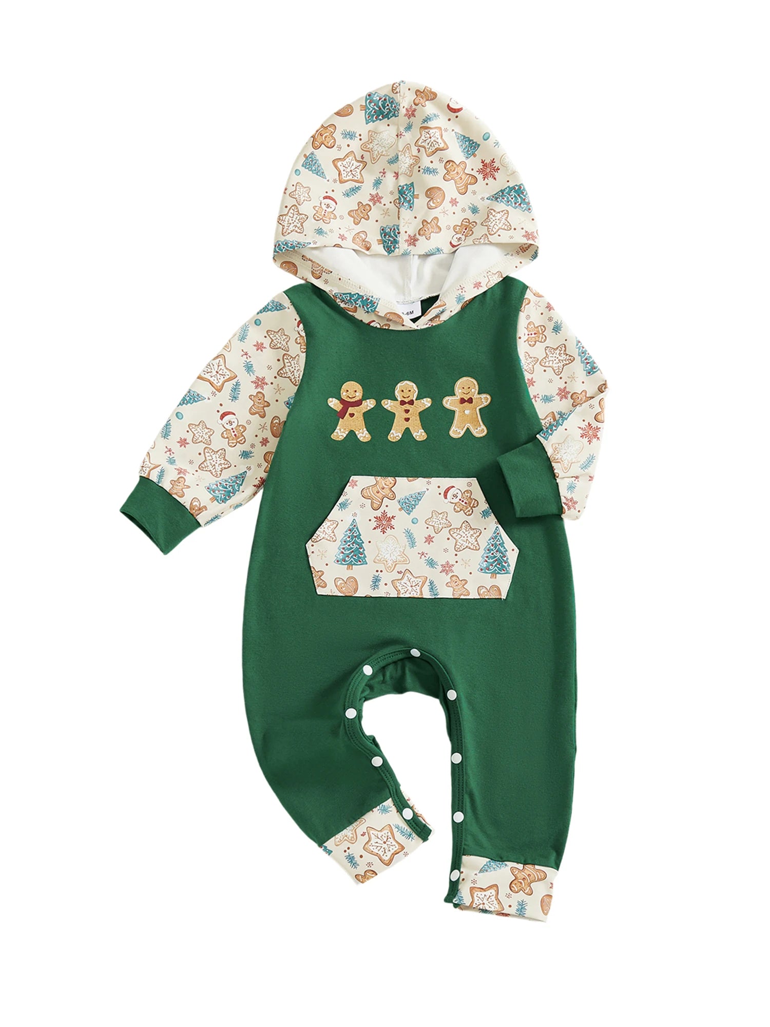 Suefunskry Baby Boys Girls Christmas Jumpsuit XMAS Long Sleeve Casual Hooded Romper