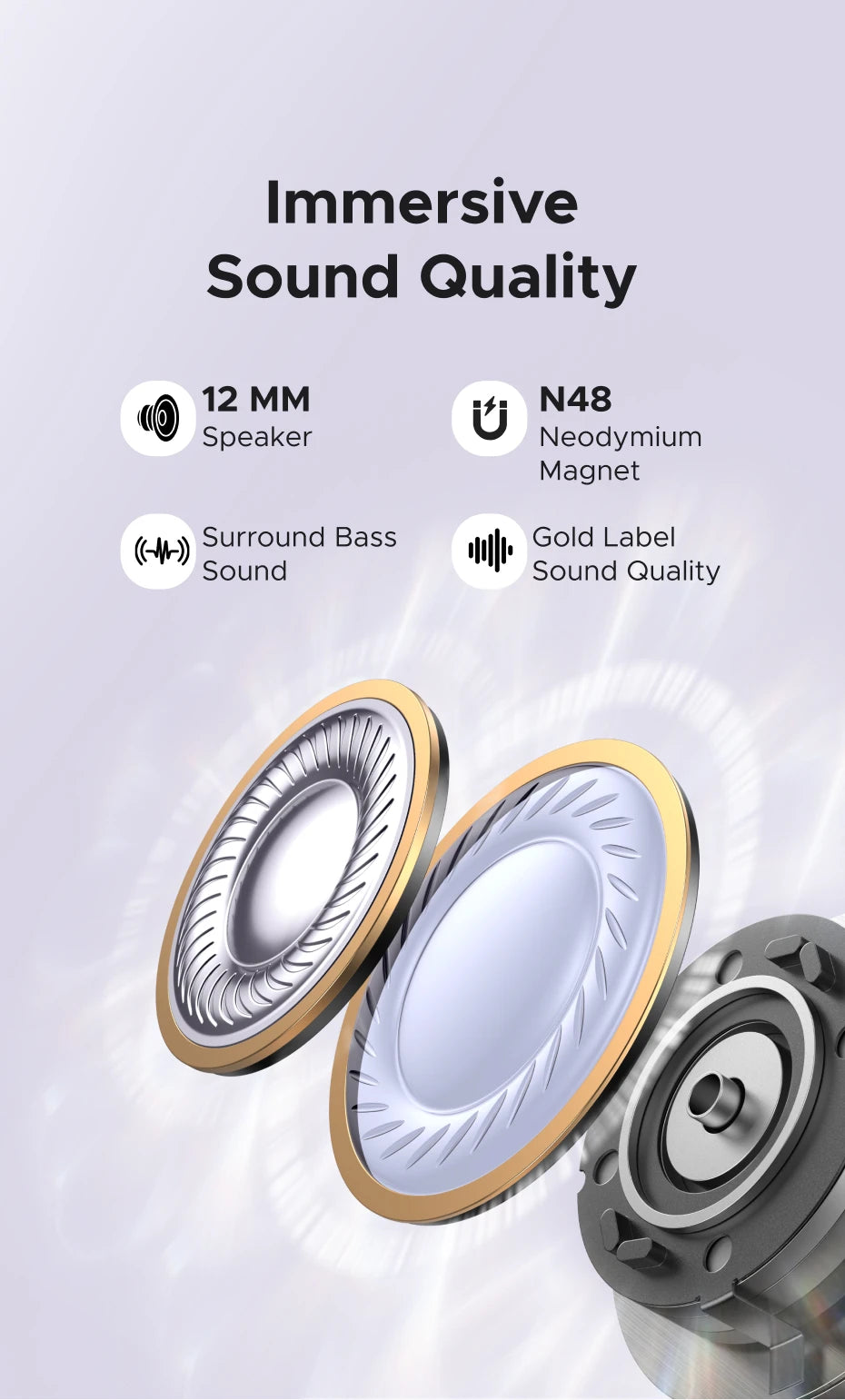 UGREEN Open Ear Clip Wireless Earbuds Bluetooth Sports Earphones Headphones in Mic with Earhooks & Ear Hook