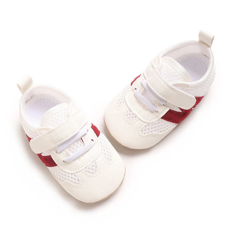 0-18 Months Baby Classic Sneakers - Letters Splicing Design, Non-Slip First Walkers, Comfortable Casual Shoes for Infants & Tod