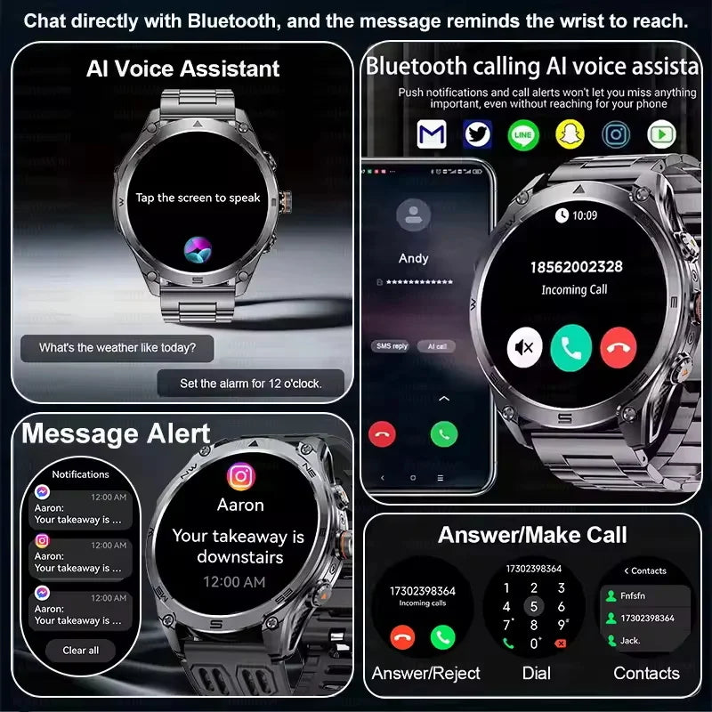 2025 NEW T-REX3 Built-in Dual-band GPS Sports Smart Watches 1000 mAh Battery Compass Outdoor RIDE Run 10ATM Waterproof Bracelet
