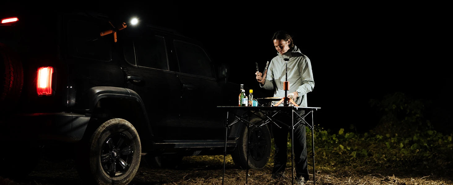 Telescopic Magnetic Camping Lantern with 12000mAh Battery, IPX6/IPX7 Waterproof