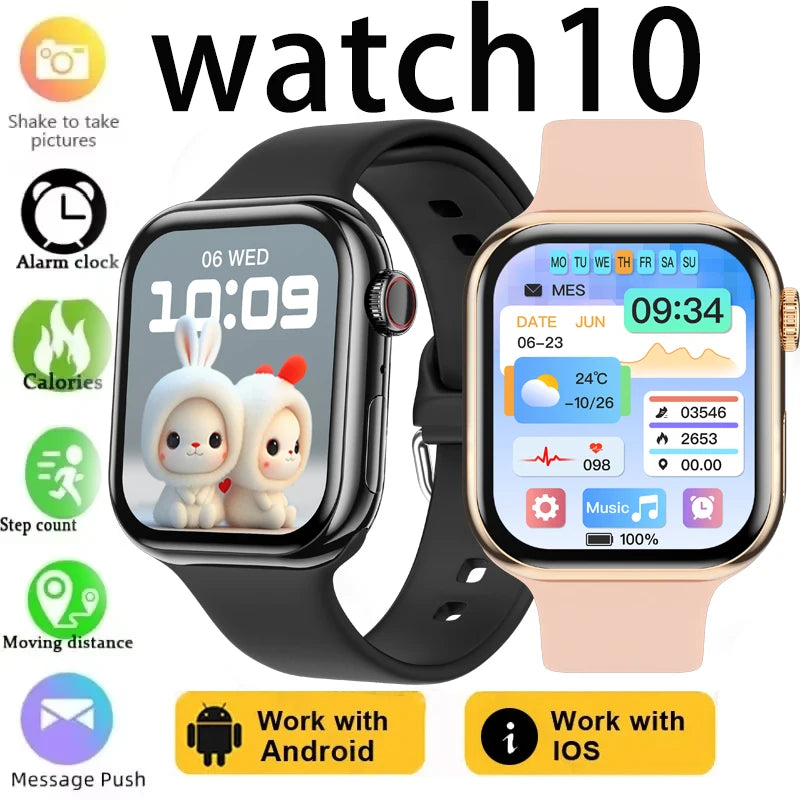 HD 1.85 inch AMOLED SmartWatch 2025 New Waterproof Bluetooth Call Health monitoring Video Woman Men smart watchs For Android IOS