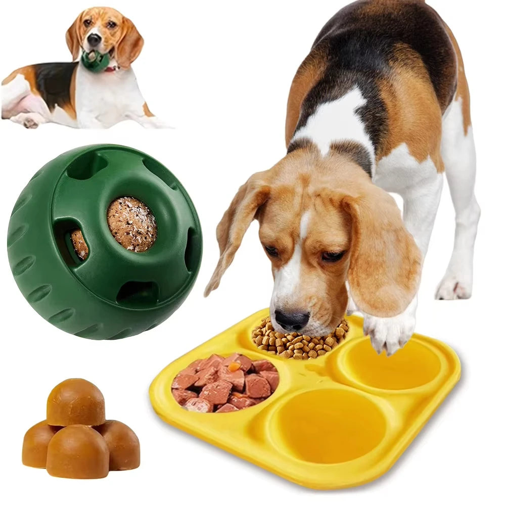 Silicone Dog Chew Toy with Treat Dispenser – Interactive Puzzle Toy for Dogs