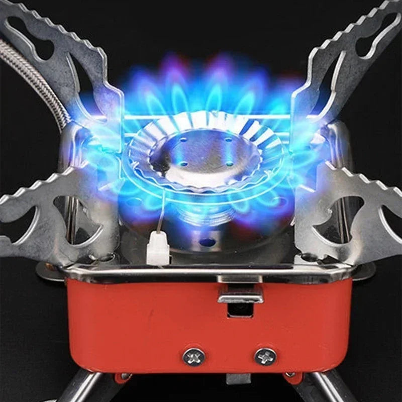 New Can Foldable Windproof Outdoor Gas Stove, Suitable for Backpacking, Camping, Hiking, Picnicking and Barbecuing